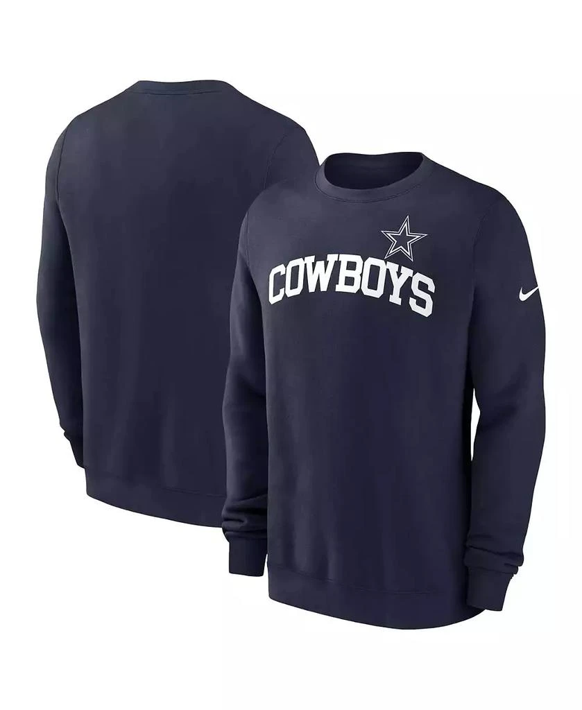 NIKE Men's Navy Dallas Cowboys Club Pullover Sweatshirt 1