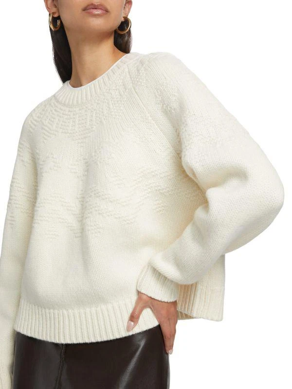 Vince Textured Raglan Wool Fair Isle Sweater 4