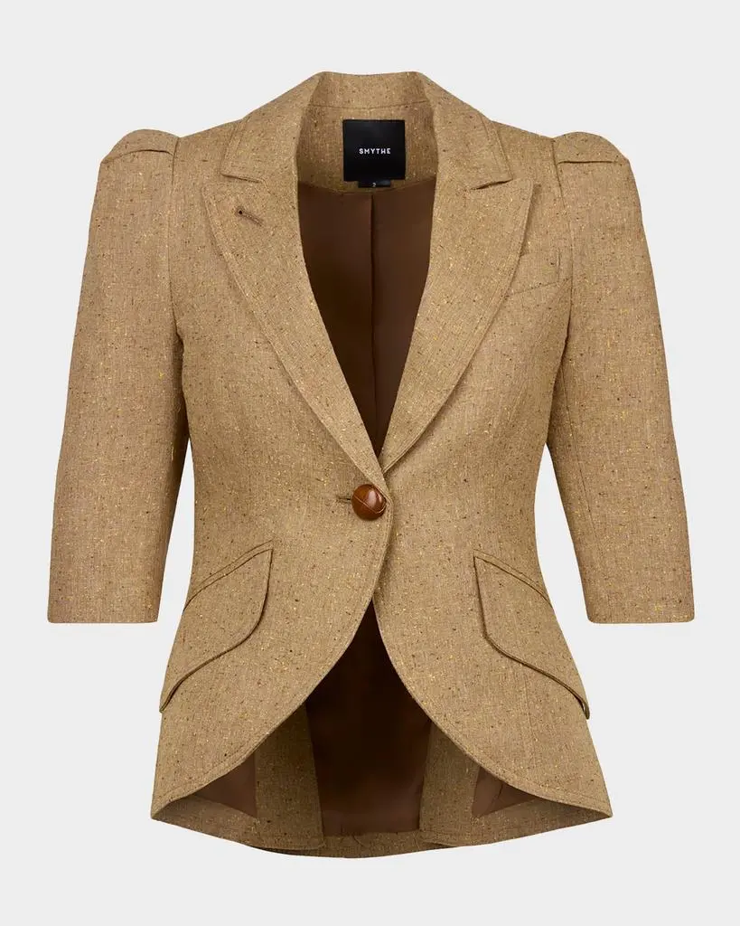 Smythe Cropped Pouf-Sleeve Blazer