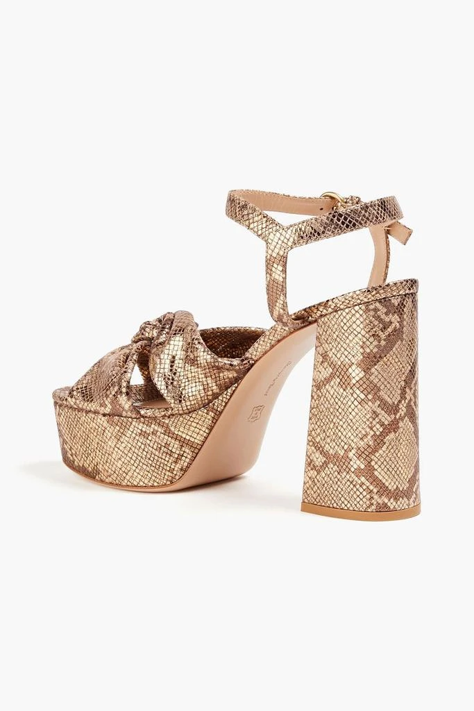 Gianvito Rossi Metallic snake-effect suede platform sandals 3