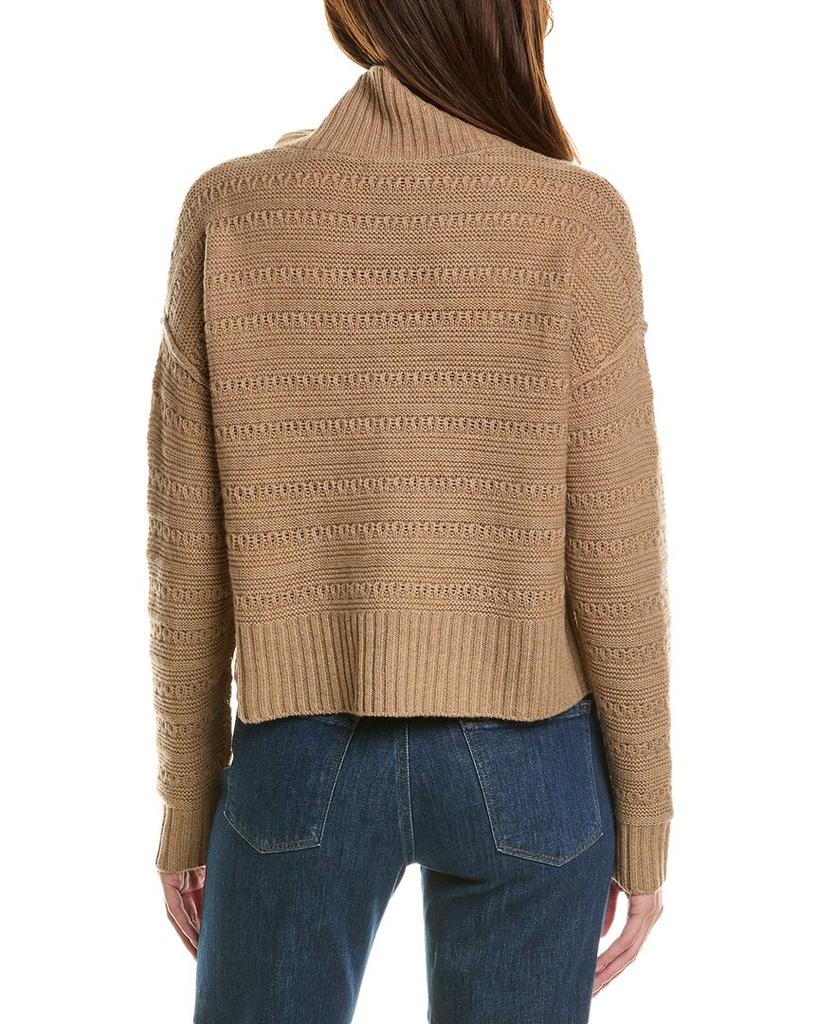 FORTE_FORTE Crop Textured Mock Neck Wool & Cashmere-Blend Sweater