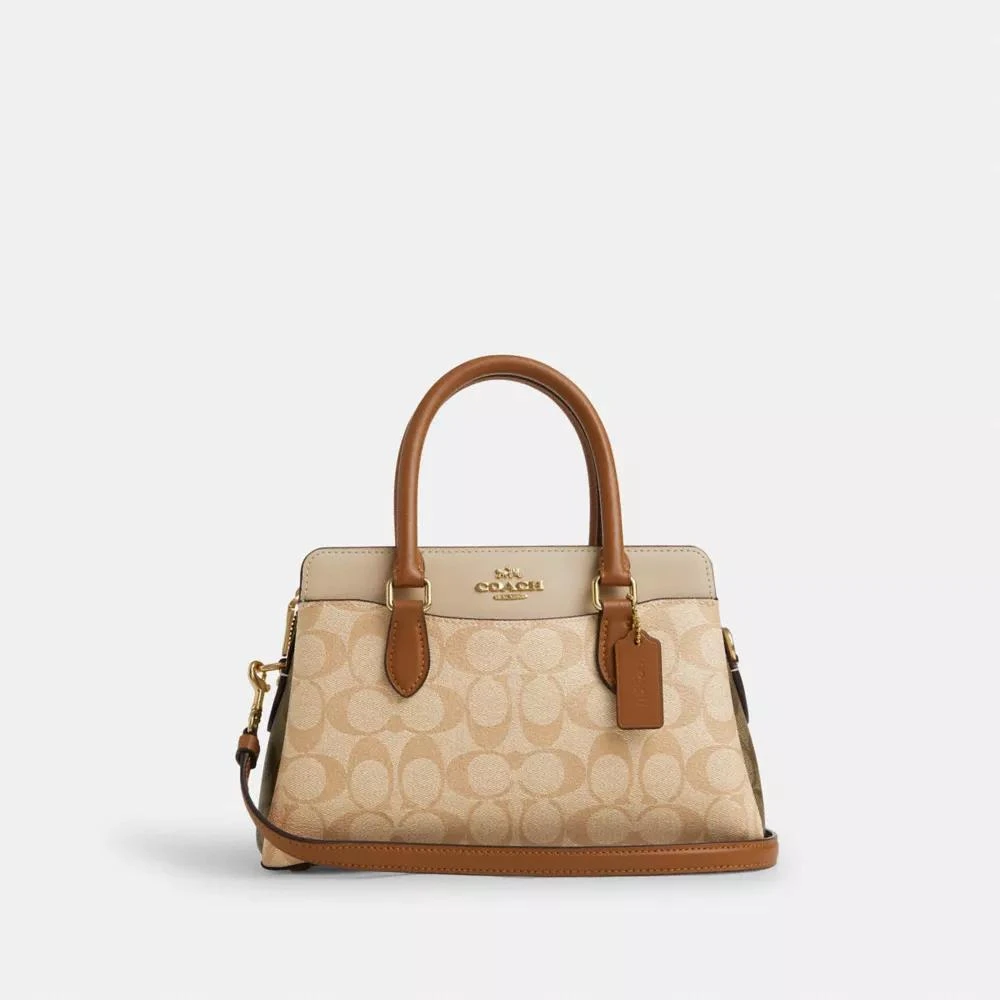 Coach Mini Darcie Carryall Bag In Blocked Signature Canvas 1