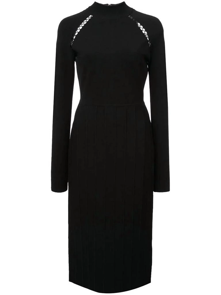 LELA ROSE Lela Rose - Mock Neck Long Sleeve Knit Cocktail Dress 5