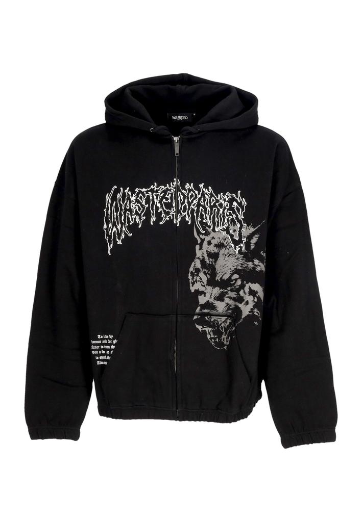 Wasted Paris Hoodie Zip Man Varg Boxy Zip Hoodie Black