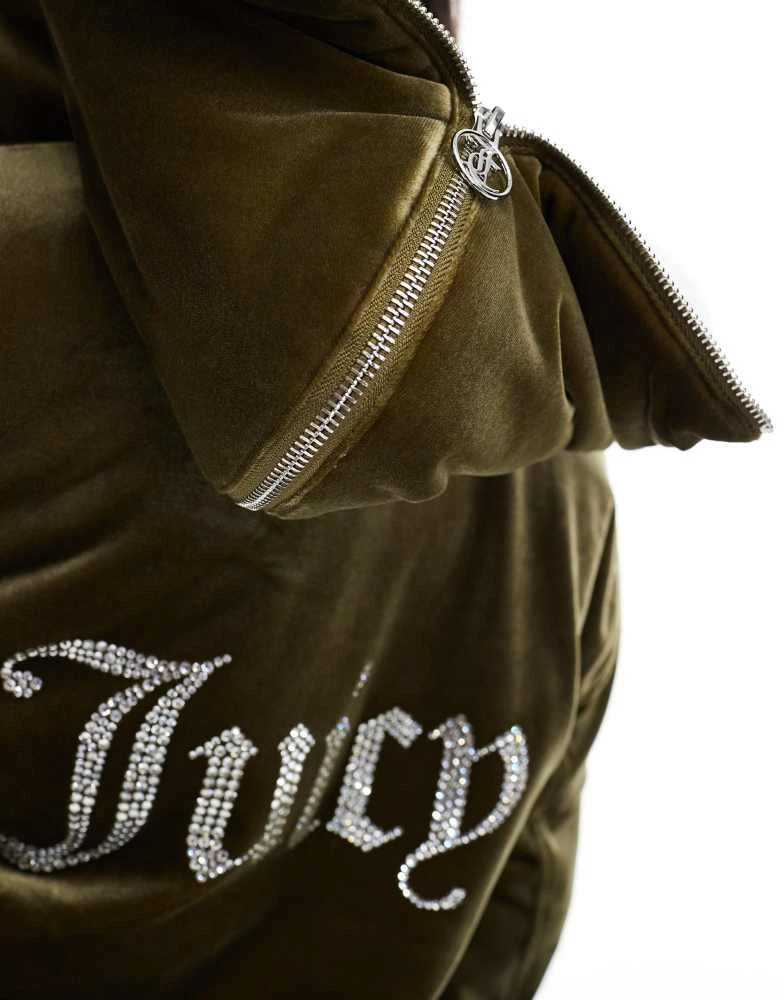 Juicy Couture Juicy Couture Fur rydell jacket in dark green 3