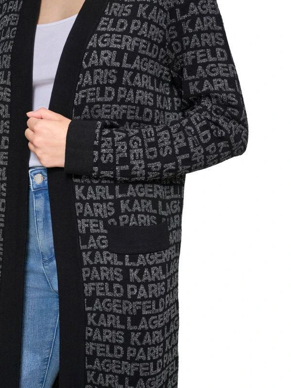 Karl Lagerfeld Paris Logo Open Front Cardigan 5