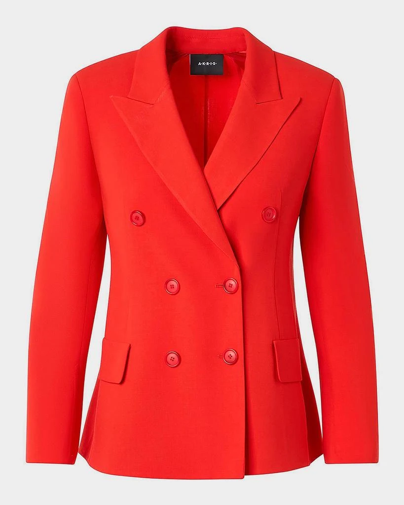 Akris Azalea Wool Double-Breasted Blazer