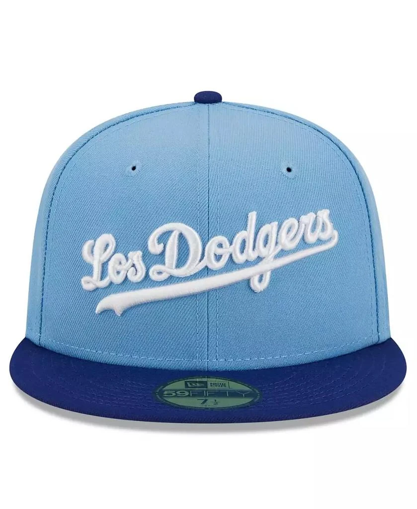 New Era Men's Light Blue Los Angeles Dodgers Cooperstown Collection Retro City 59FIFTY Fitted Hat 3