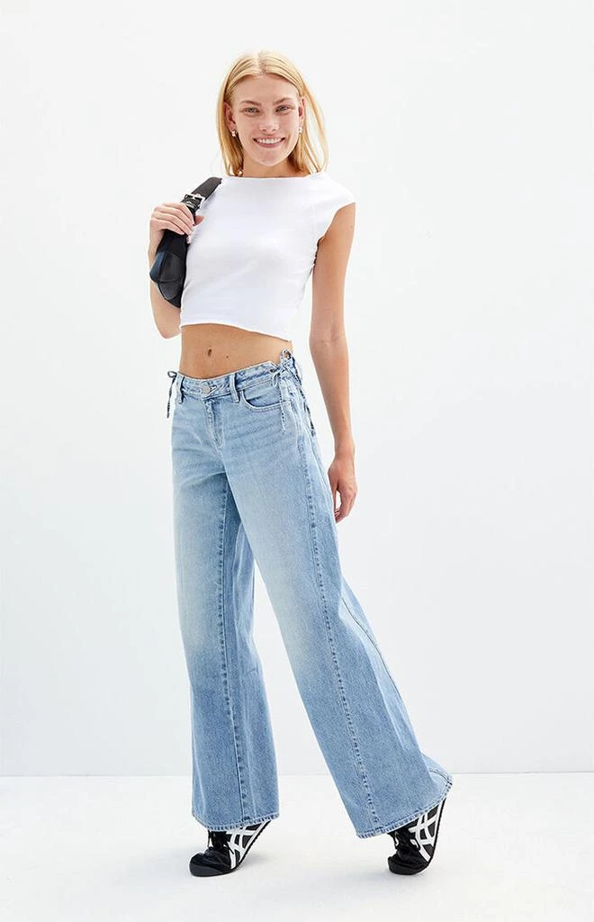 PacSun Casey Low Rise Baggy Jeans Tie Side Medium Indigo 1