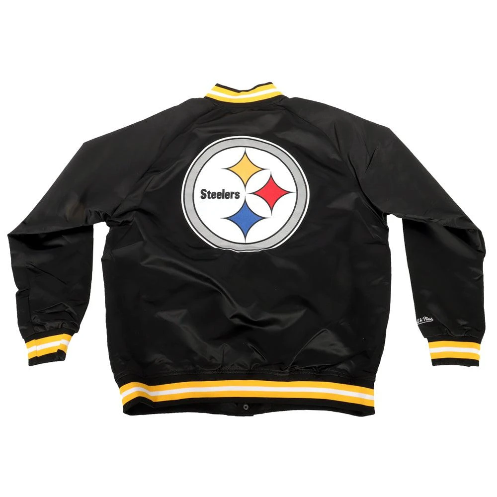 Mitchell & Ness NFL Pittsburgh Steelers Bouble Clutch Lightweight Satin Button Up Jacket 2