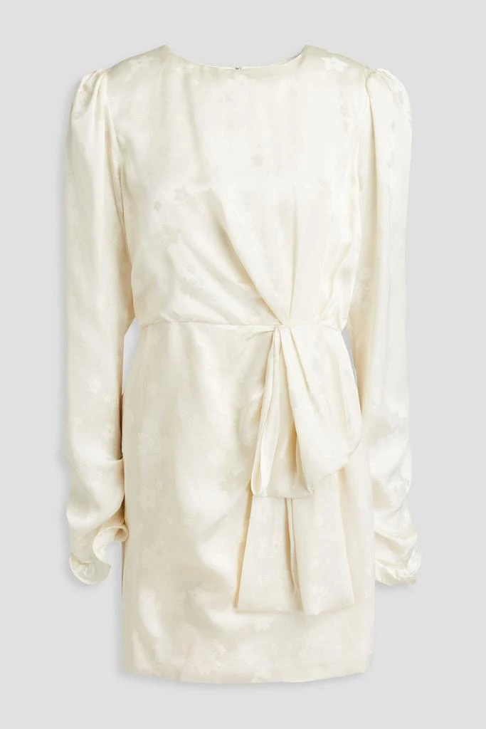 Saloni Debbie draped silk-satin jacquard mini dress 1