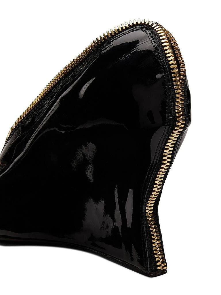Balmain 95MM Patent Leather Zip Wedge Pumps 5