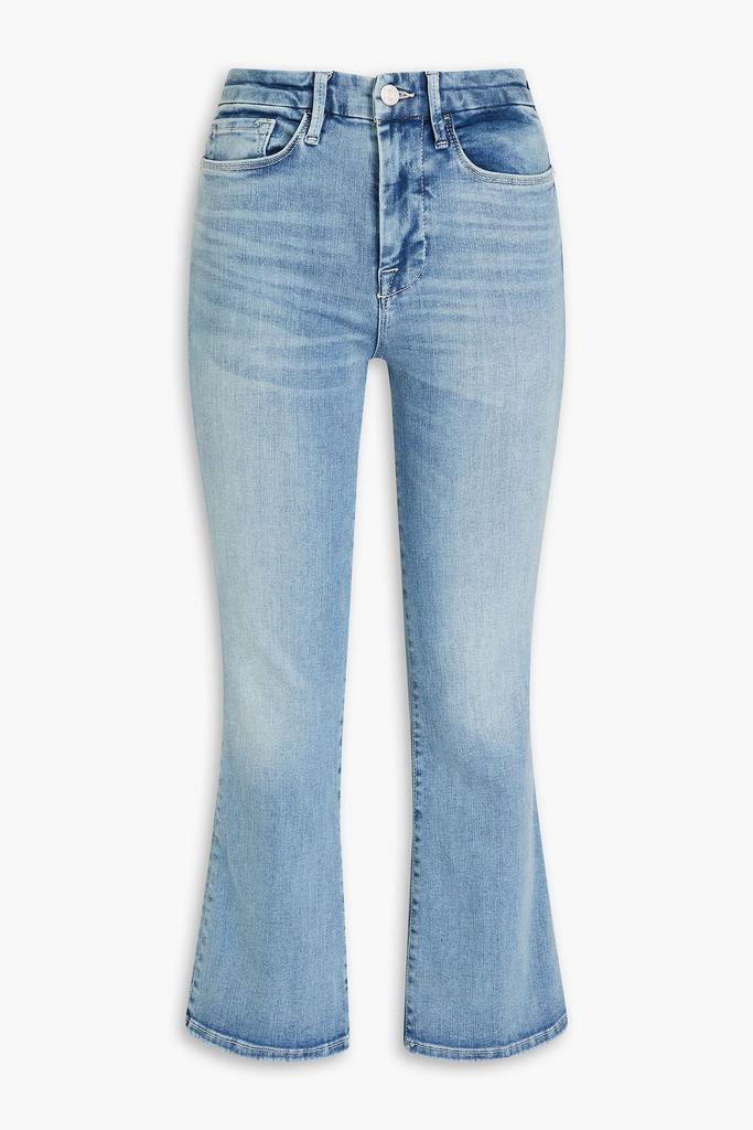 FRAME Le One Crop Mini Boot faded high-rise bootcut jeans