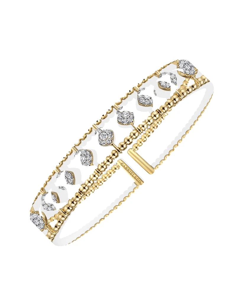 Gabriel 
Co 14K Yellow Gold Bujukan Diamond Cuff Bangle 2