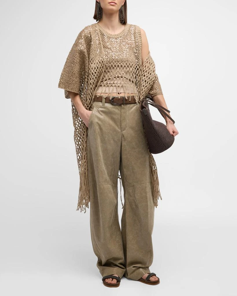Brunello Cucinelli Fringed Paillette Opera-Knit Cardigan 3