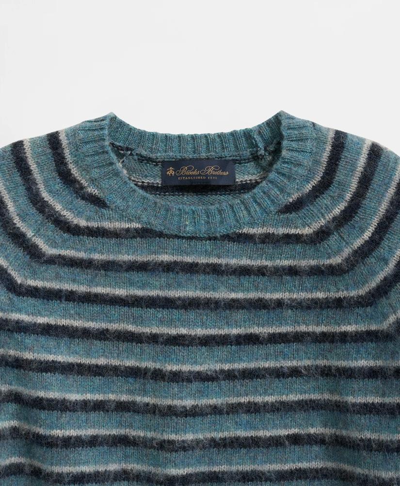 Brooks Brothers Crewneck Sweater in Striped Brush Wool