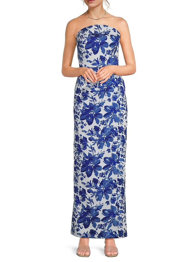 sachin and babi light blue dress Ro&Zo Slim-Fit Bandeau Maxi Dress In White - 32% Off main image 0