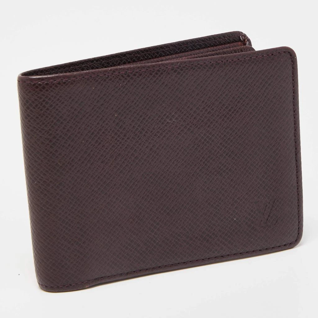Louis Vuitton Louis Vuitton Burgundy Taiga Leather Bifold Wallet 5