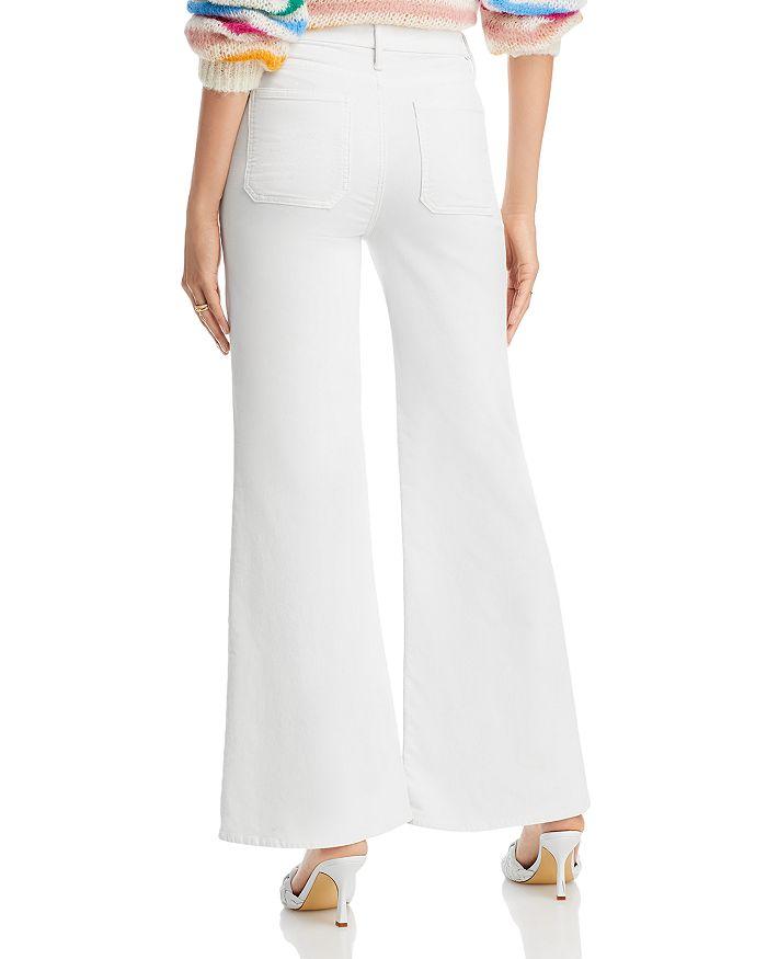 MOTHER The Patch Pocket Roller Skimp High Rise Corduroy Flare Jeans in Chalk