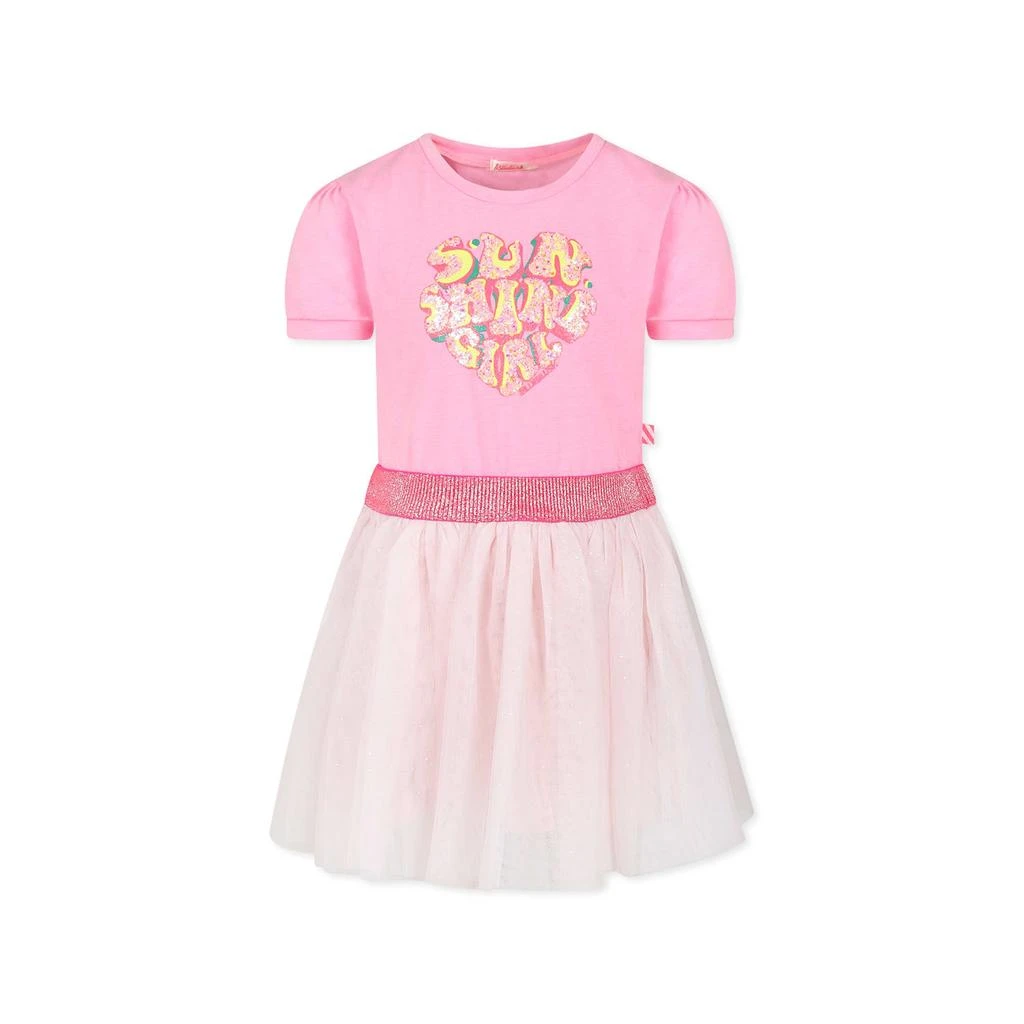 Billieblush Pink Dress For Girl With Hearts 1