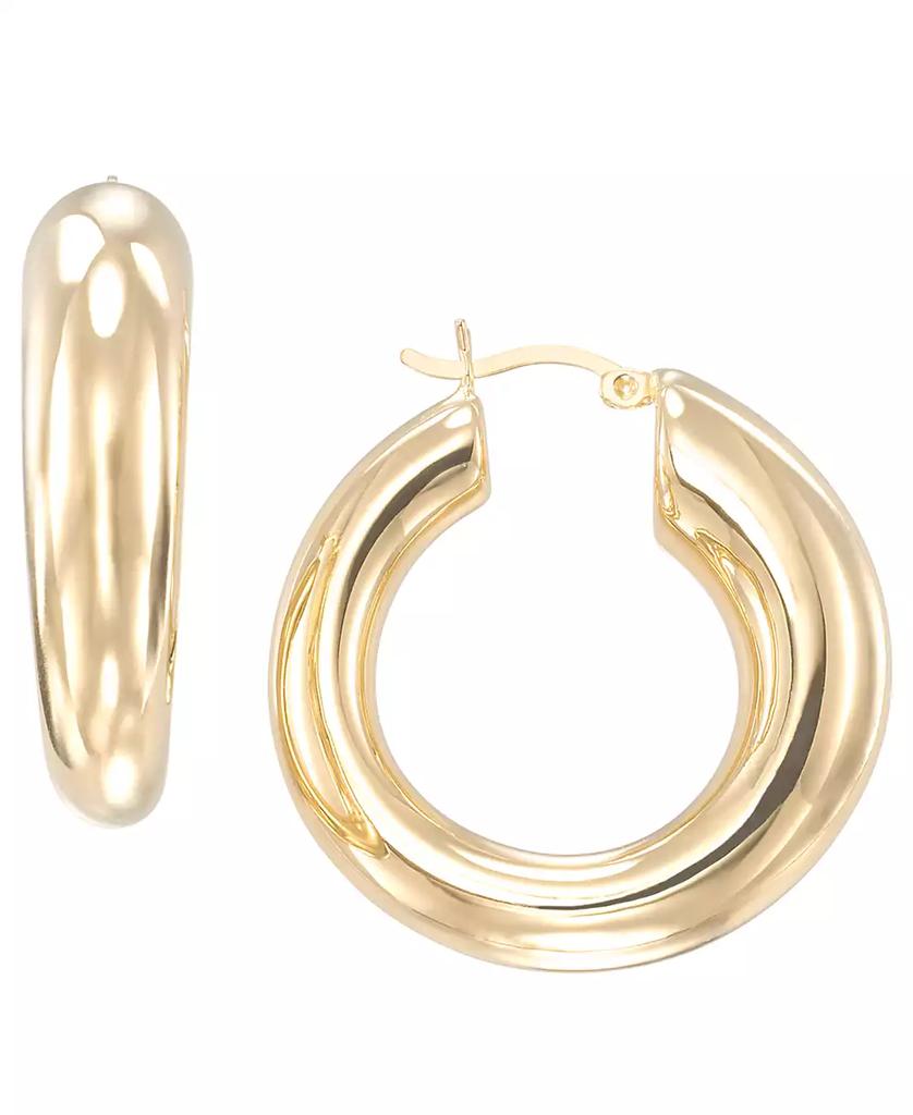 Macy's High Polished Donut Hoop Earrings in 18k Yellow Gold Over Sterling Silver