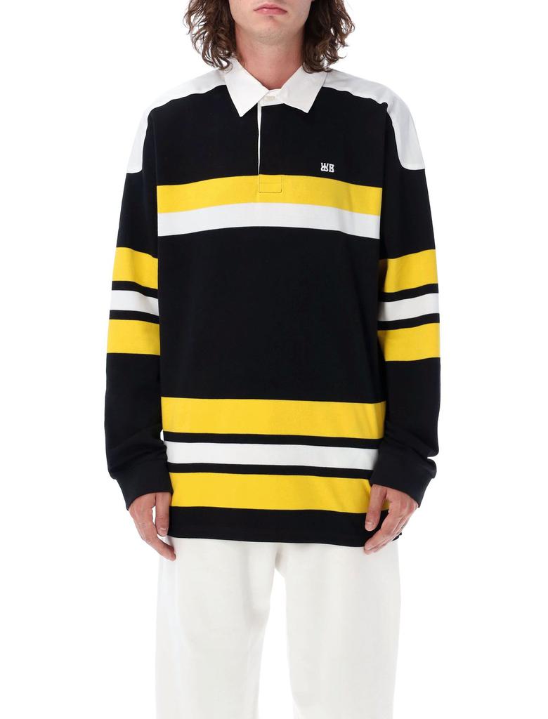 【送料&関税込】Wales Bonner roots Polo Shirt Sweater WALES BONNER Roots embroidered ribbed polo shirt | NET-A-PORTER