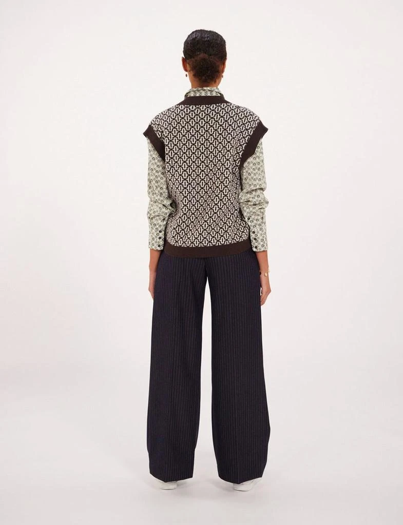 INES DE LA FRESSANGE PARIS Hailey brown wool sweater 4