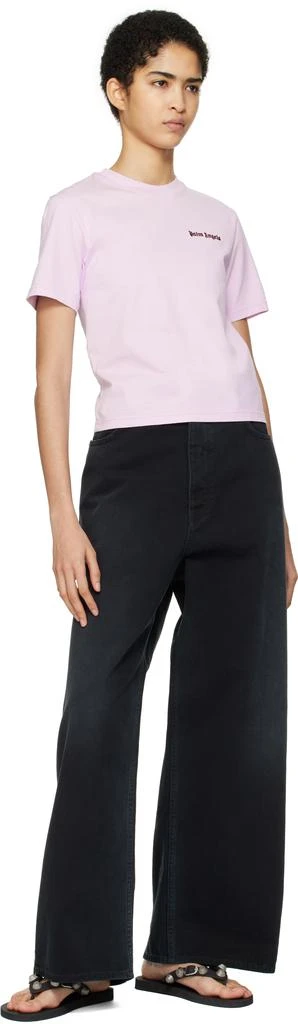 Palm Angels Purple Classic Logo Fitted T-shirt 4
