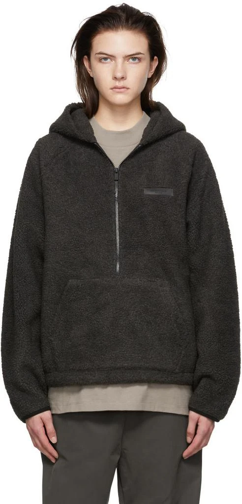 Essentials Black Polyester Hoodie 1