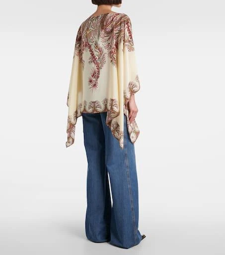 ETRO Printed silk crêpe de chine poncho 3