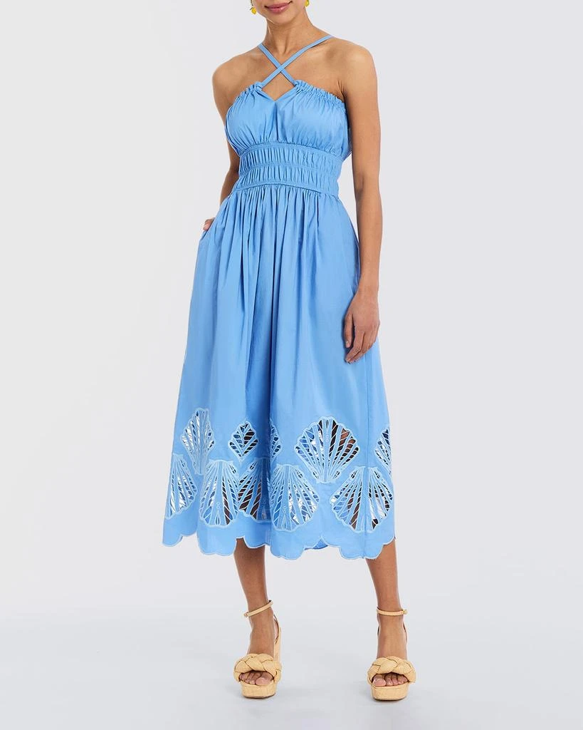 Mestiza New York Spritz Smocked Seashell Cutout Midi Dress 2