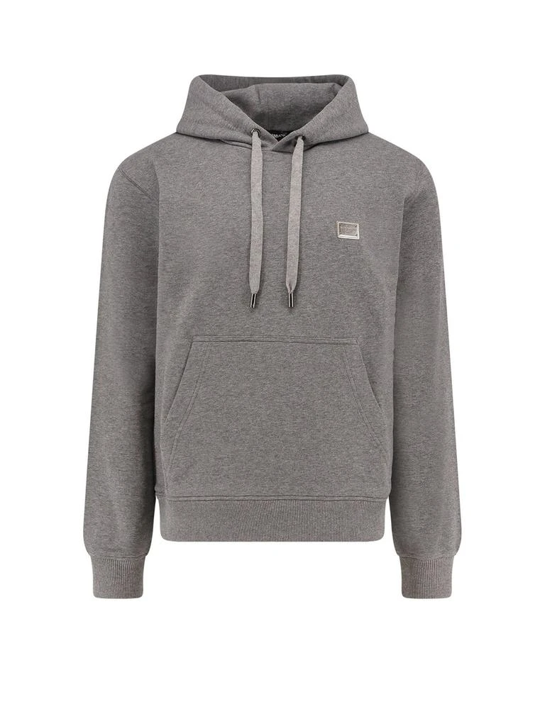 Dolce & Gabbana Dolce & Gabbana Logo Plaque Drawstring Hoodie 1