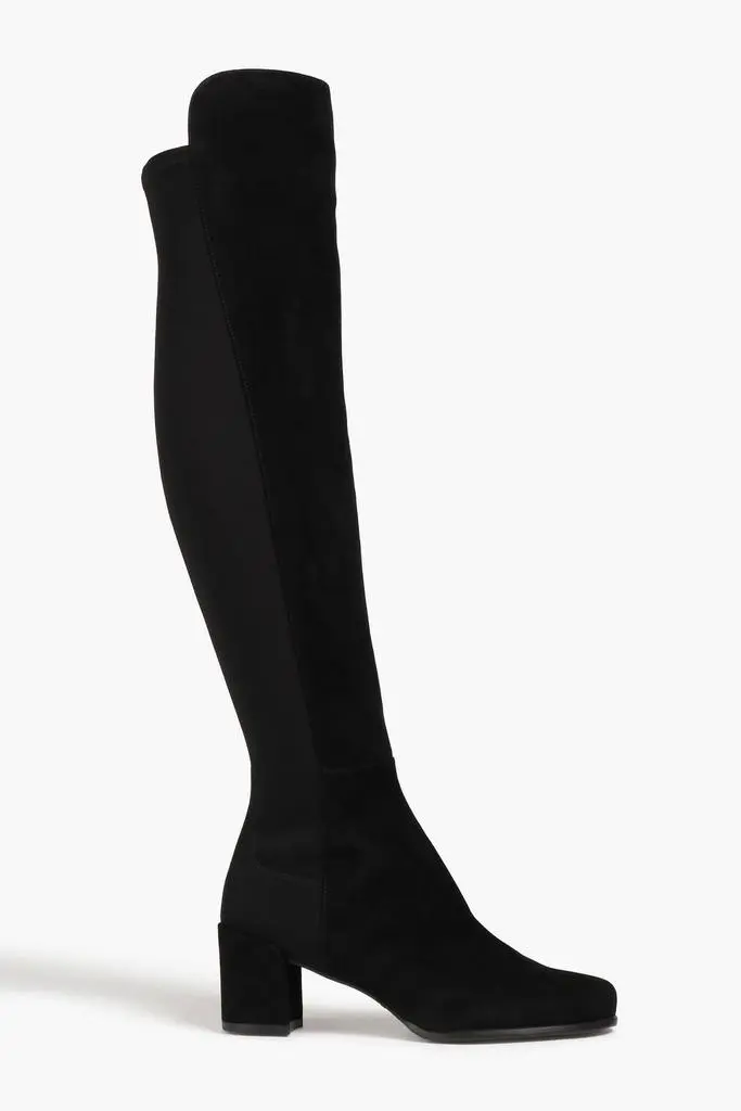 Stuart Weitzman City microstretch and suede over-the-knee boots