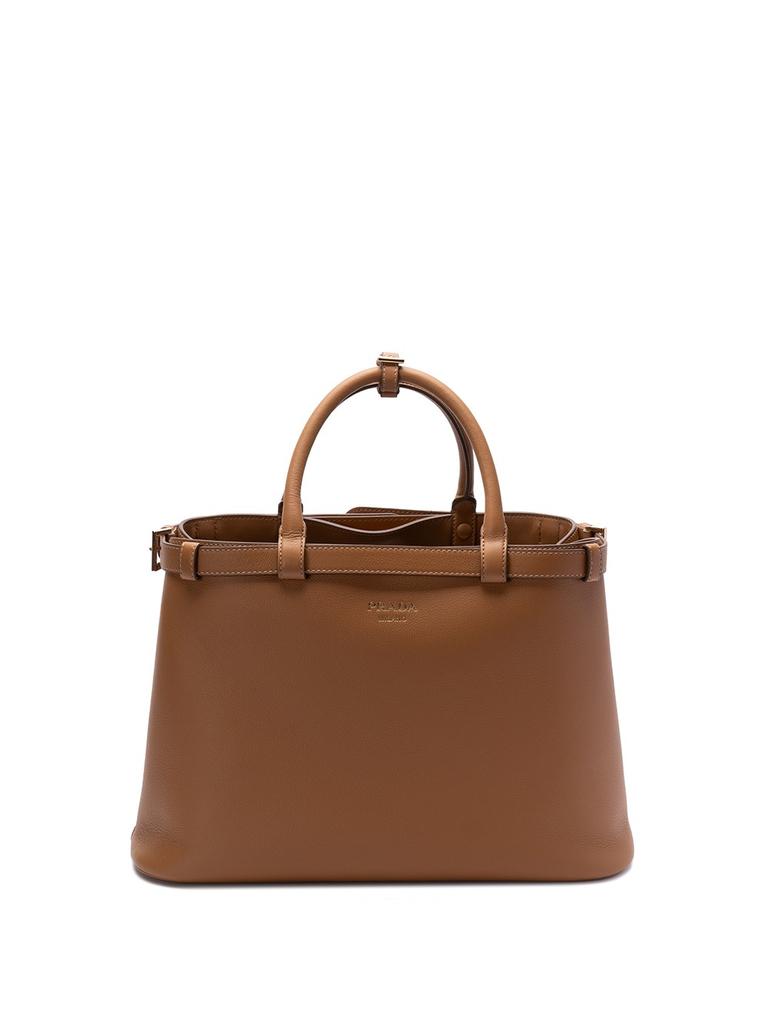Prada Prada `Prada Buckle` Medium Handbag With Double Belt