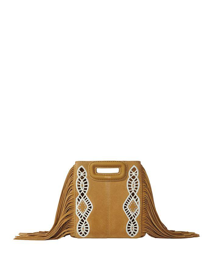 Maje M Mini Suede Fringed Bag