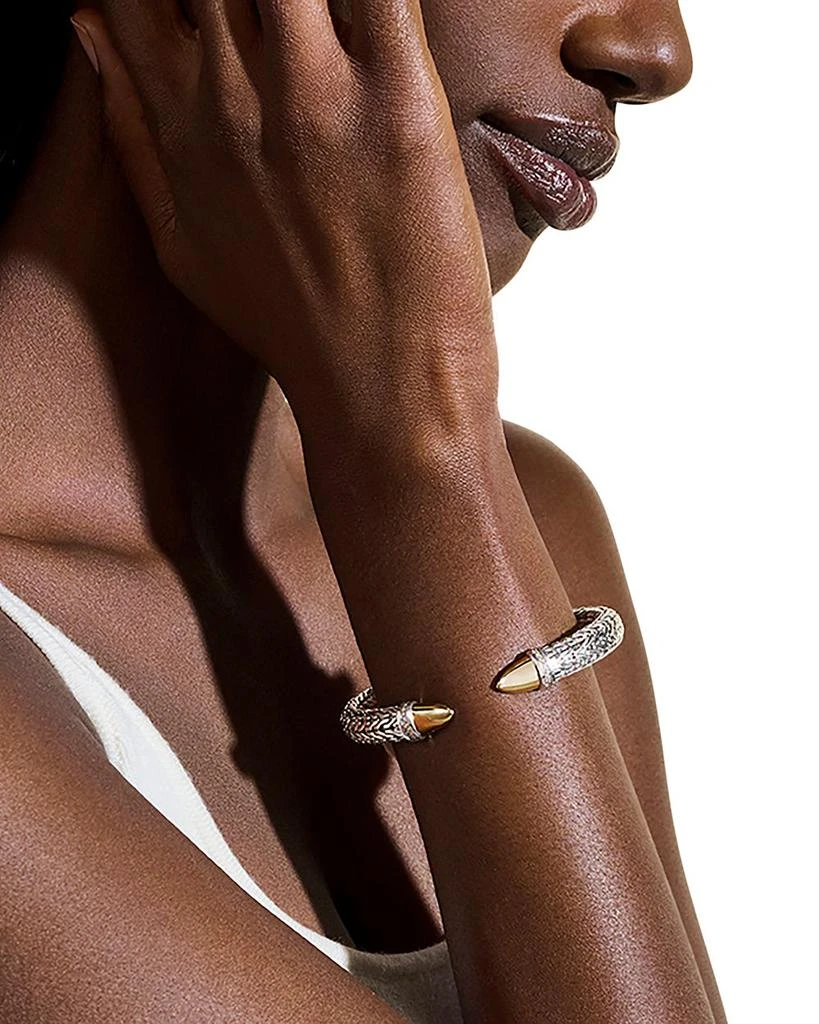 John Hardy Sterling Silver 
14K Yellow Gold Diamond Spear 50 Flex Cuff, 0.25 tcw 2