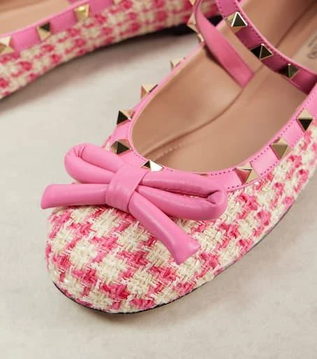 Valentino Rockstud tweed ballet flats 5