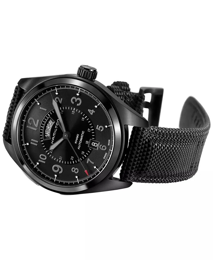 Hamilton Men's Swiss Automatic Khaki Field Black Rubber Strap Watch 42mm H70695735 2