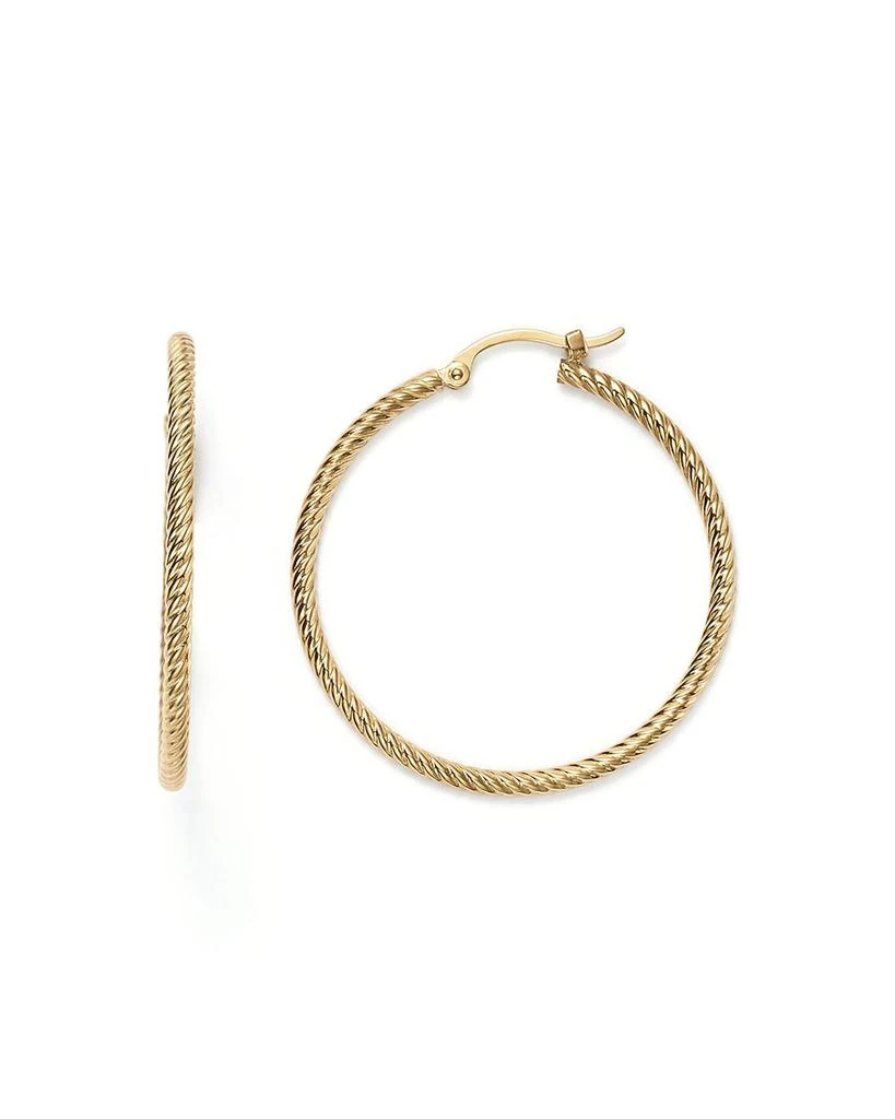 Bloomingdale's 14K Yellow Gold Twisted Hoop Earrings 1