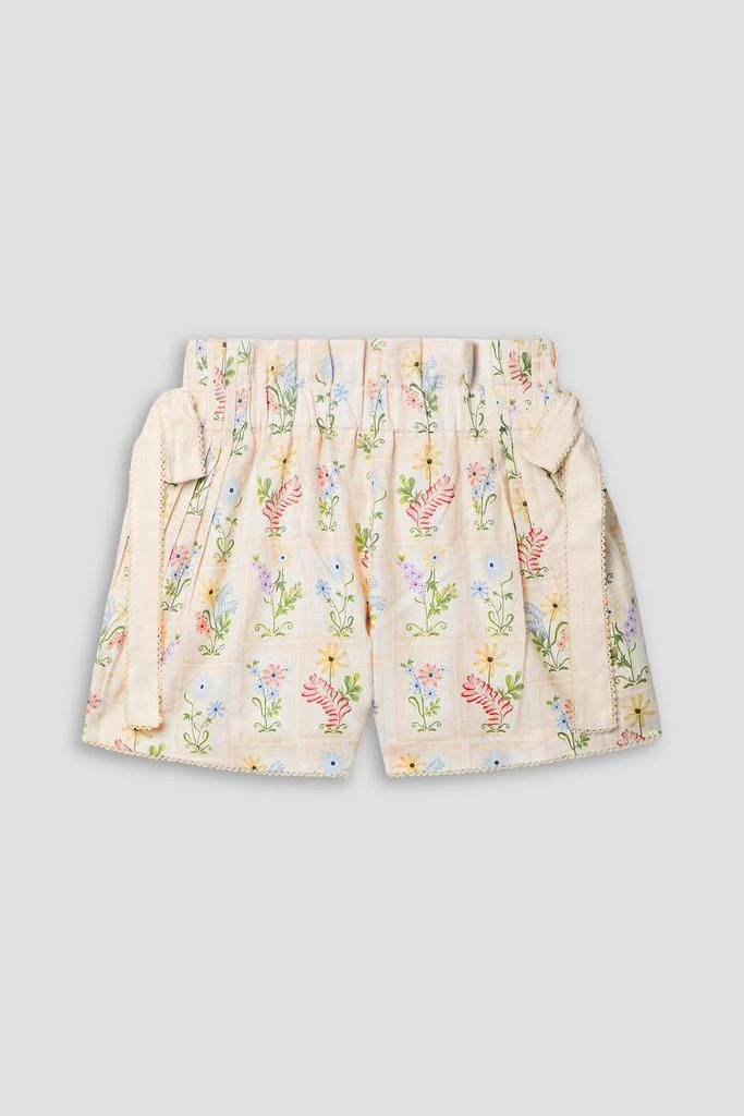 Agua by Agua Bendita Janeiro Pradera bow-detailed floral-print linen-gauze shorts 1