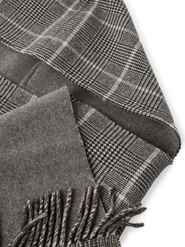Brunello Cucinelli Cashmere Prince of Wales Double Cloth Scarf with Hood 5