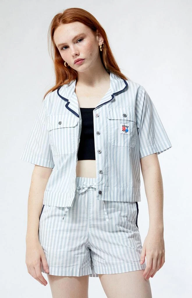 Obey Serena Striped Utility Shirt 1