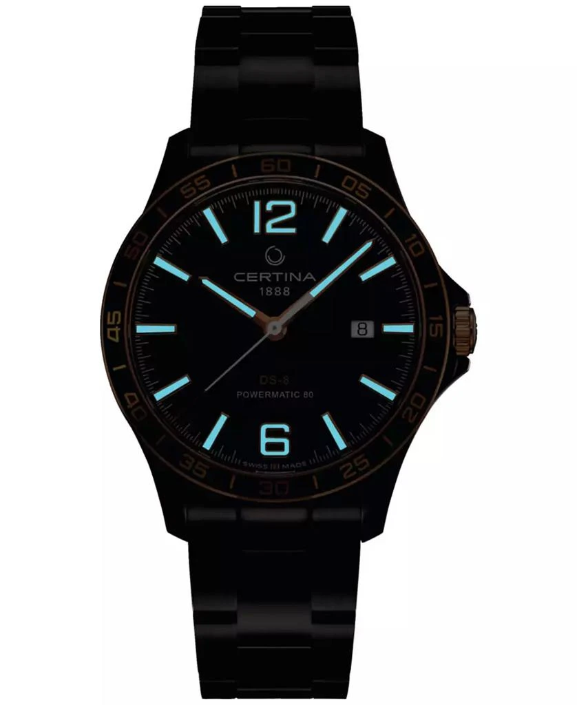 Certina Men's Swiss Automatic DS-8 Black PVD Stainless Steel Bracelet Watch 41mm 5