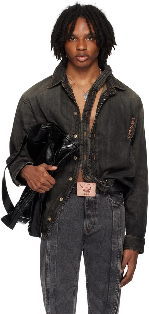 Y/Project Black Hook & Eye Denim Shirt 1