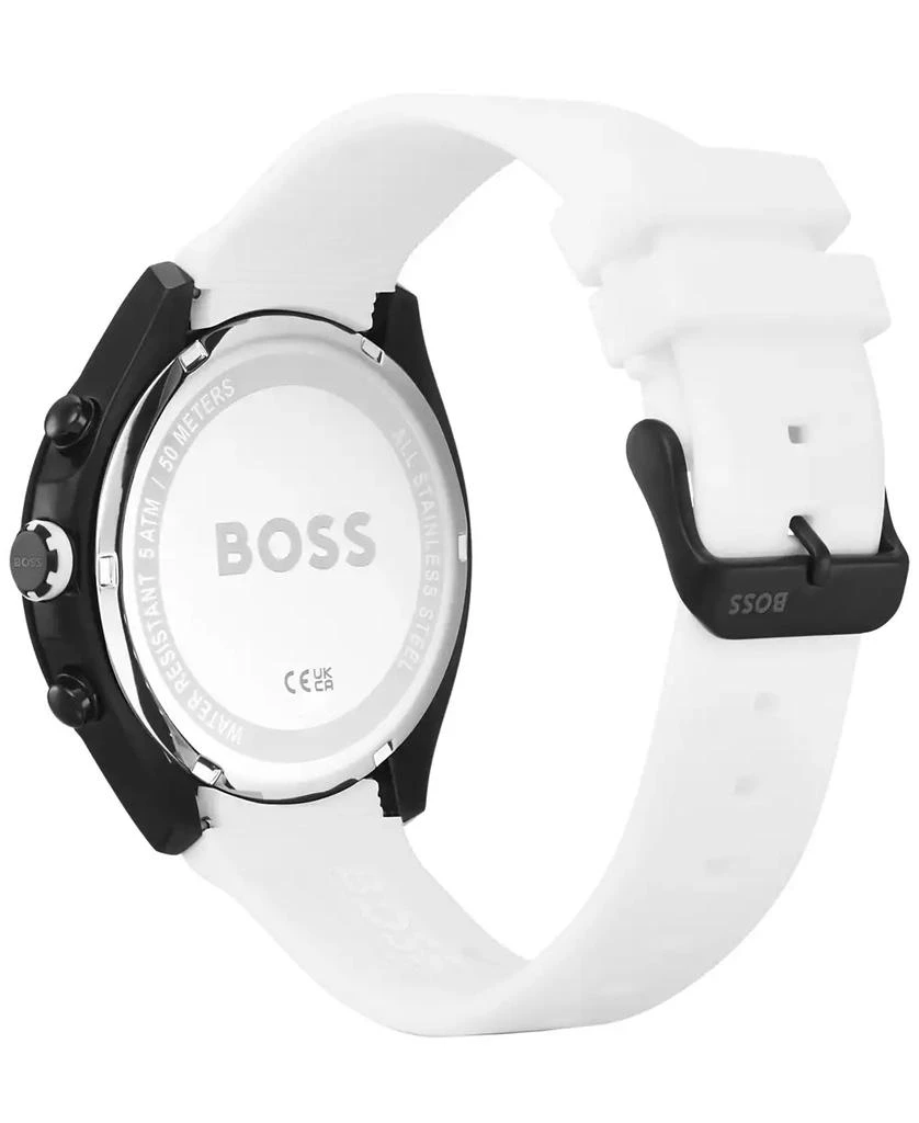 Hugo Boss Men's Chronograph Velocity White Silicone Strap Watch 45mm 3