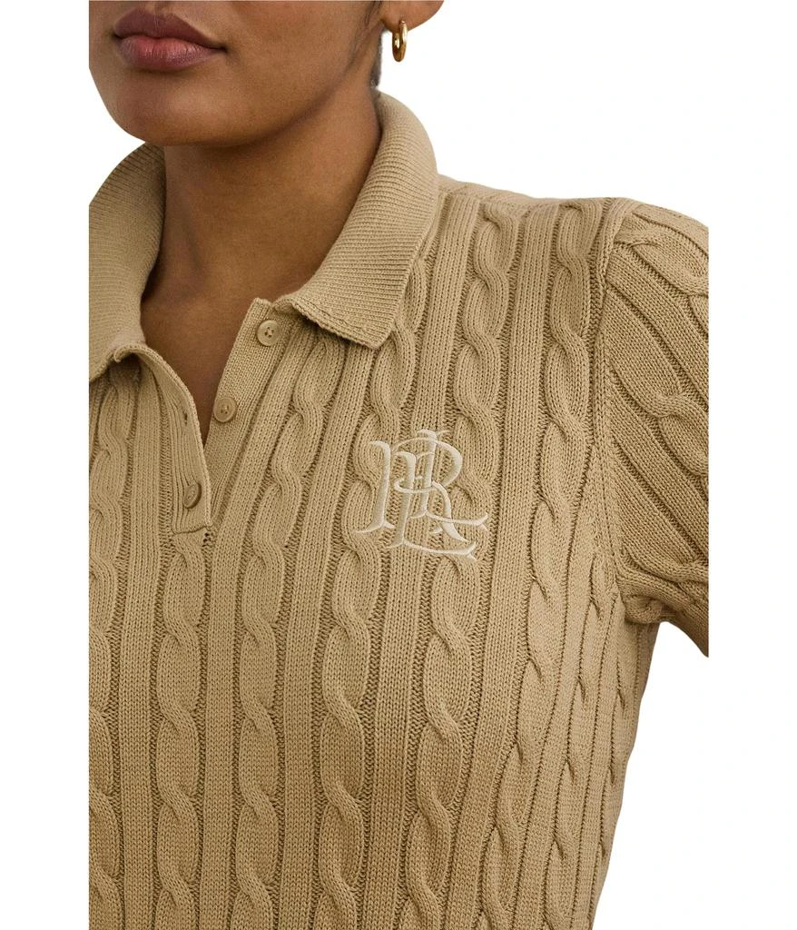 Ralph Lauren Plus Size Cable-Knit Cotton Polo Sweater 3