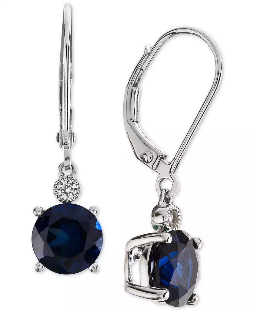 Macy
s Lab-Grown Sapphire (2-7/8 ct. t.w.)
White Sapphire Accent Drop Earrings in Sterling Silver (Also Available in Lab-Grown Ruby)