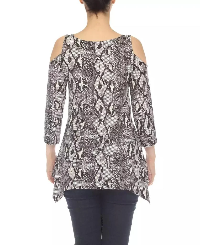 White Mark Maternity Snake Print Cold Shoulder Tunic 3