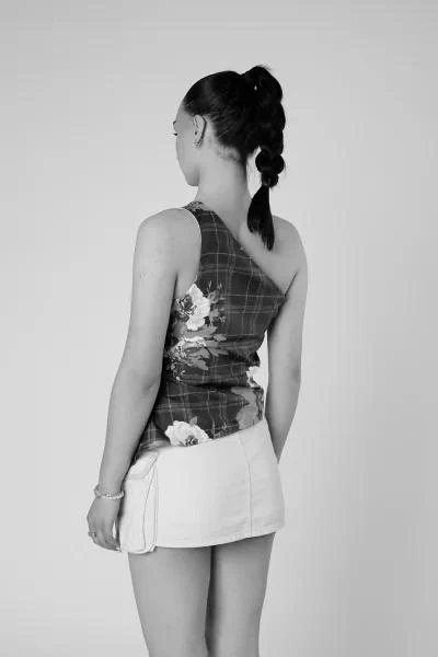 Frankie Collective Rework Silk Scarf Ruche Tank 028 5