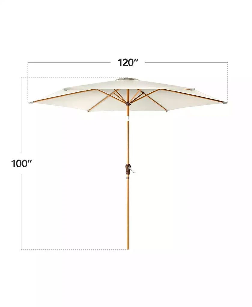 Best Choice Products 10ft Outdoor Woodgrain Pattern Steel Market Patio Umbrella w/ Crank, Tilt 2